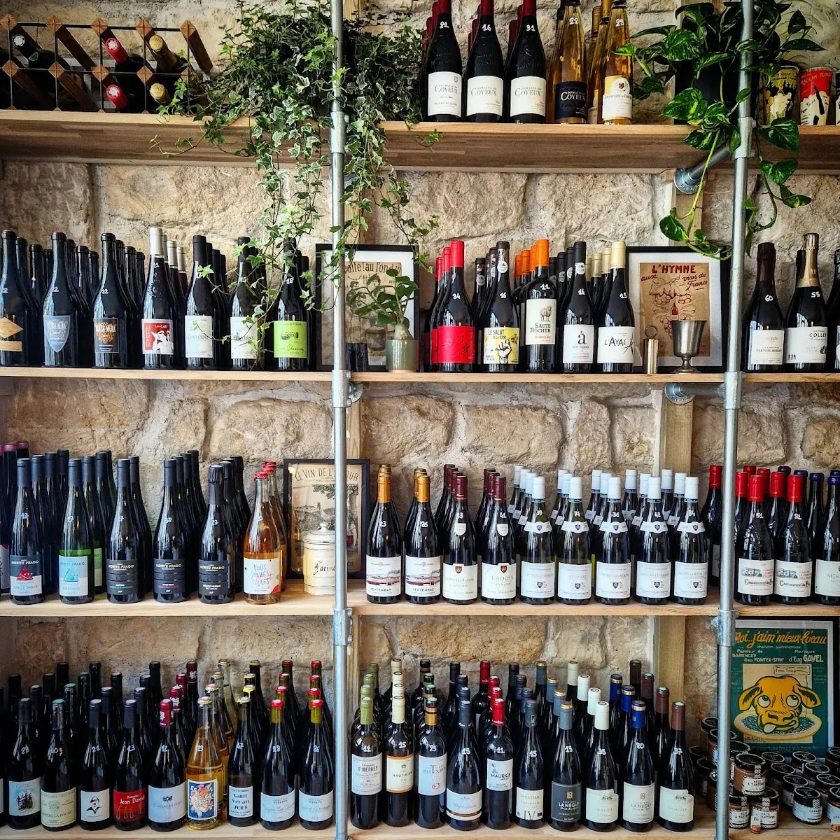 Le mur de bouteilles de la cave